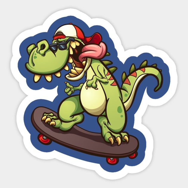 Skateboard Dinosaur Sticker by letnothingstopyou